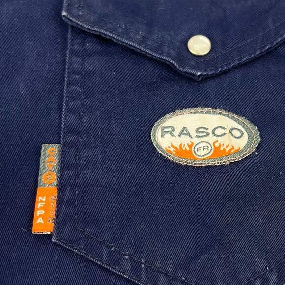 Rasco L FR Fire Resistant Light Snap Up Navy Men's Utility Work Wear NR755 CAT2 - Picture 6 of 14